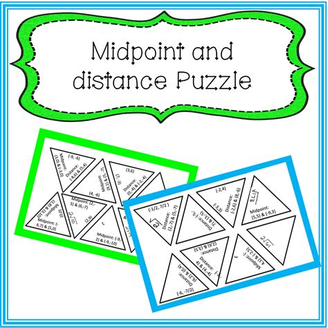 Test the skills of your high school students in finding the midpoint and using its coordinates to find the distance in these worksheets on the midpoint formula. . Distance formula puzzle worksheet